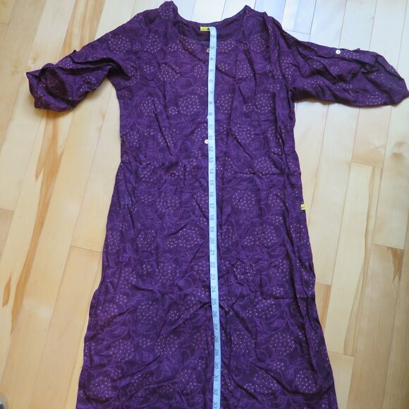 7 Shades authentic Indian Kameez style tunic purple grape size small - Picture 5 of 6